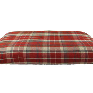 Winter warm Optional Washable Highland Tartan Mattress Dog Bed Cover Tilted View