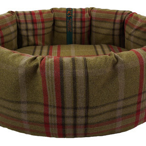 Harvest Optional Washable Two Part Highland Tartan Nest Dog Bed Cover Side View