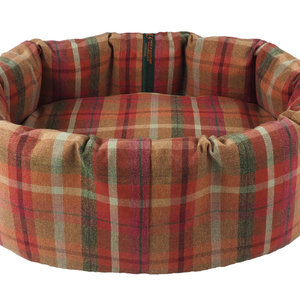 Rose Optional Washable Two Part Highland Tartan Nest Dog Bed Cover Side View