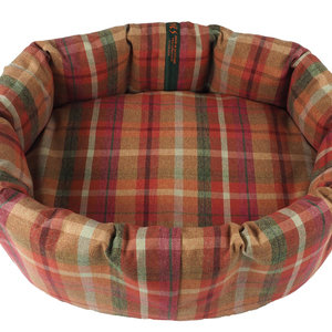 Rose Optional Washable Two Part Highland Tartan Nest Dog Bed Cover Above View