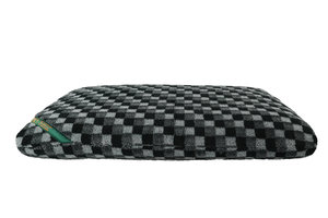 Grey Check Luxury Fleece Optional Washable Dog Bed Cover Side View