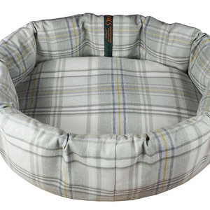Sprigs Optional Washable Two Part Highland Tartan Nest Dog Bed Cover Above View