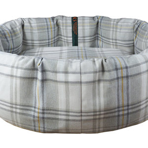 Sprigs Optional Washable Two Part Highland Tartan Nest Dog Bed Cover Side View