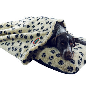 Paw Print Luxury Fleece Washable Tunnel cave Anti Anxiety Dog Bed Cover Lifestyle German Pointer