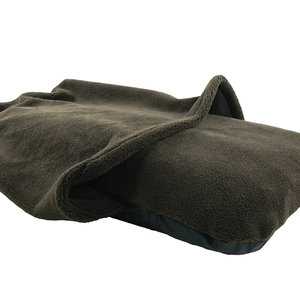 Brown Luxury Fleece Washable Tunnel Cave anti Anxiety Dog Bed Cover Side View