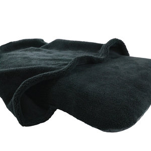 Black Luxury Fleece washable Tunnel Cove Anti Anxiety Dog Bed Cover Side View