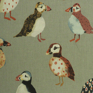 Puffin Print Cotton Twill Optional Washable Dog Bed Cover Colour Swatch