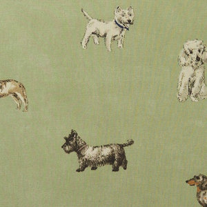 Sage Dog Print Cotton Twill Optional Washable Dog Bed Cover Colour Swatch