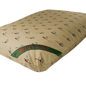 Pheasant Print Cotton Twill Optional Washable Dog Bed Cover Corner View