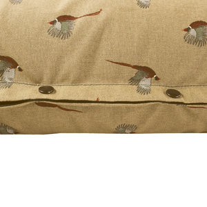 Pheasant Print Cotton Twill Optional Washable Dog Bed Cover End View