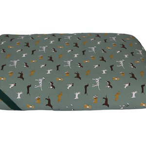 Fetch Print Cotton Twill Optional Washable Dog Bed Cover Side View