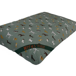 Fetch Print Cotton Twill Optional Washable Dog Bed Cover Corner View