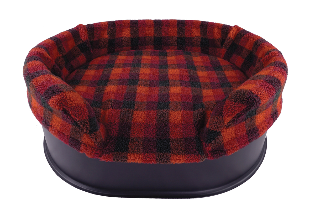 B+W Gingham Fleece Deluxe Waterproof Dog Bed,Dog Beds,Pet Beds,Dogbed,Dogbeds 